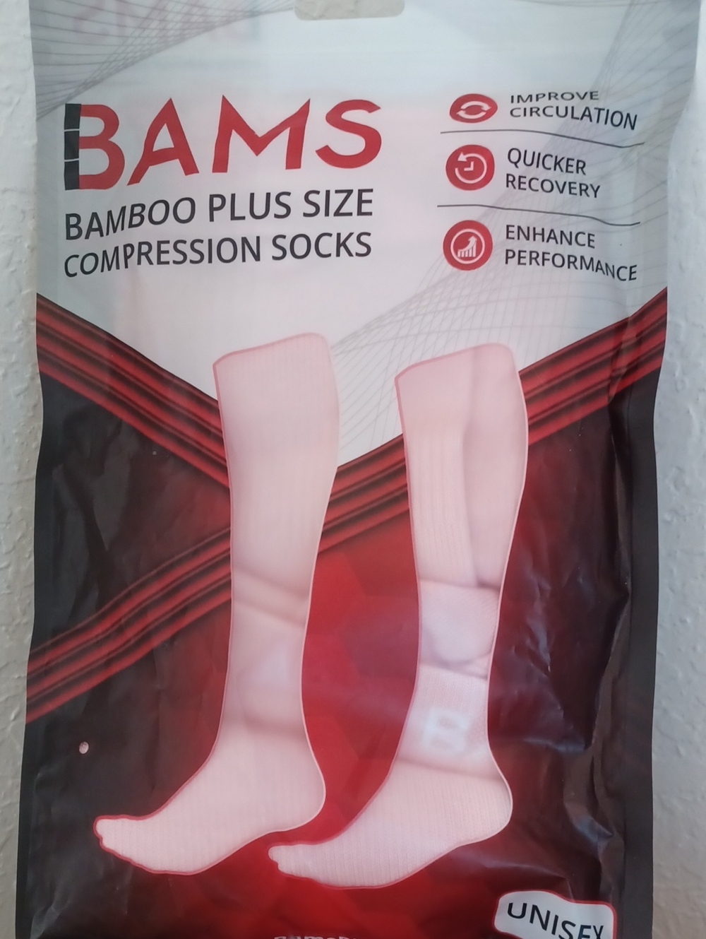 Bamboo Plus Size Compression Socks - Pink